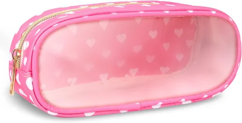 Miniatura 45 de izuzta Bolsa de maquillaje pequeña de nylon para bolso, linda bolsa de cosméticos con cremallera, bolsa de maquillaje preppy, Azul, Mini 2-Azul