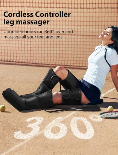 Miniatura 5 de Masajeador de piernas inalámbrico CINCOM, compresión de aire para dolor y circulación 3 massage modes, 10 intensities, 5 timers, Rechargeable