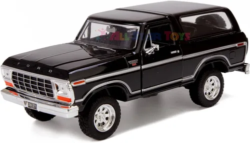 Miniatura 5 de 1978 Bronco 1:24 Modelo de Coche Fundido SUV SUT Negro con Cap Truck Motormax 79371