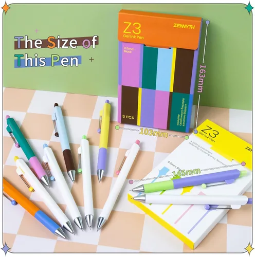 Miniatura 5 de UIXJODO Paquete de 10 bolígrafos de gel, punta fina de 0.020 in, tinta negra, retráctiles, con barril de diamante, bolígrafos de escritura suaves