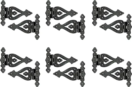 Miniatura 47 de Adonai Hardware Alleluia - Bisagras delanteras de hierro fundido antiguo (3.2 pulgadas x 10 unidades, negro mate) para puertas de granero, puertas