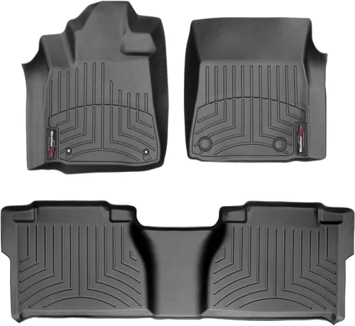 WeatherTech Revestimientos de suelo personalizados para Toyota Tundra - 1ª y 2ª fila (442771-440932), negro