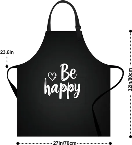 Miniatura 3 de Delantal de cocina para el hogar, cocina, horneado, jardinería, para mujeres y hombres, con bolsillos, delantal impermeable, 32 x 28 pulgadas
