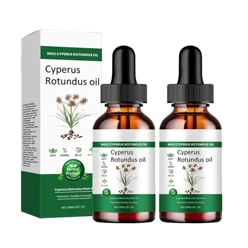 2 unidades de aceite natural Cyperus Rotundus orgánico para depilación, reduce el crecimiento del vello corporal, apoya la humedad de la piel,