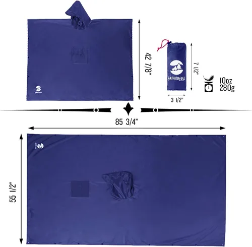 Miniatura 6 de Impermeable con capucha estilo poncho para hombres y mujeres