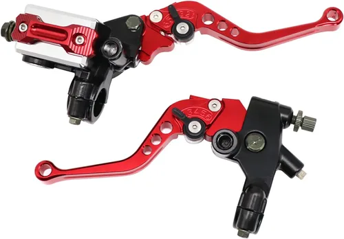 Motocicleta 7/8 "0.866 in Manillar Freno Cilindro Maestro Palanca de Embrague CNC Izquierda y Derecha Juego Universal Compatible con Honda Kawasaki