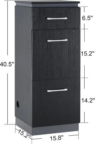 Miniatura 3 de BarberPub Gabinete de almacenamiento de salón de 40.5 x 15.8 x 15.2 pulgadas, organizador de peluquería con cajones de herramientas para peinar