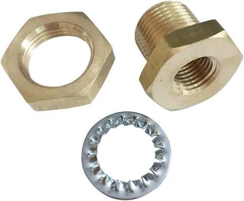 Miniatura 3 de Colocación de mamparo de latón de 1/4 de pulgada NPT hembra a granel, acoplamiento de mamparo (3/4-16UNF) 0.98 pulgadas macho, 15/16 pulgadas