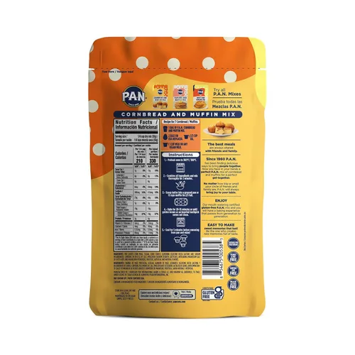 Miniatura 2 de P.A.N Mezcla de pan de maíz y muffins, mezcla para hornear sin gluten, 0.9 libras (paquete de 6)
