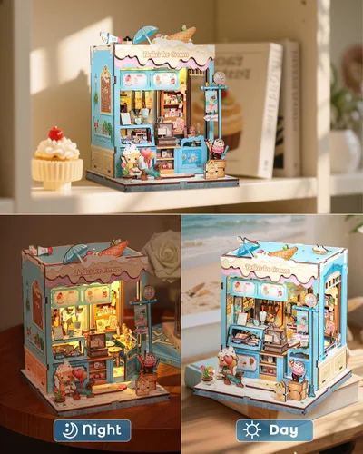 Miniatura 4 de CUTEBEE Kit de Rincón del Libro, Kits de Casa en Miniatura DIY para Adultos y Adolescentes, Casa de Muñecas Rincón del Libro, Estantería