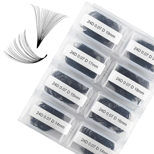 Miniatura 166 de Extensiones de Pestañas Rizo D 0.59-0.79 pulgadas Bandeja Mixta Seda Extensiones de Pestañas Clásicas Suministros Extensiones de Pestañas