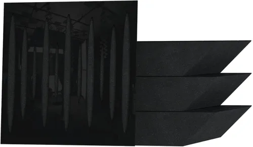 Paquete de 4 trampas para bajos de esquina difusa de absorción de sonido «Pulso» | 19.7 x 19.7 x 4 pulgadas | Absorción - Difusión - Reflexión |