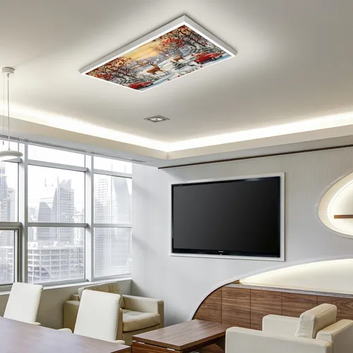 Miniatura 7 de Cubiertas de luz fluorescente de ciervos navideños para aula, 4 x 2 pies, cubierta roja para luz de techo de automóvil, decoración de hospital