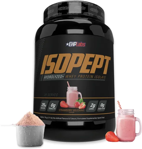 Miniatura 7 de IsoPept - Proteína de suero hidrolizada en polvo por EHPlabs – 100% aislado e hidrolizado de proteína de suero de leche, 27g de proteína, sin OMG