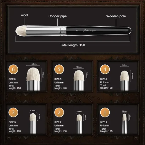 Miniatura 6 de Golden Maple Dry Brush - Juego de pinceles para pintura en miniatura, 6 unidades, modeladores profesionales, pinceles de pintura en miniatura