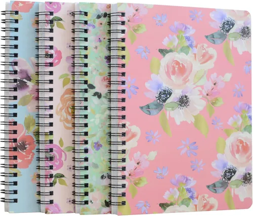 Miniatura 8 de Yansanido - Cuaderno en espiral, 4 unidades, tamaño A5, tapa dura gruesa de 5/16 de pulgada (8 mm), con hojas rayadas, 4 colores, 80 hojas, 160