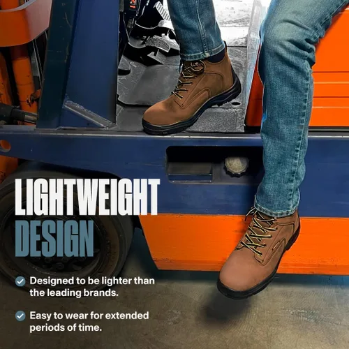 Miniatura 6 de EVER BOOTS ULTRA DRY Botas de trabajo de senderismo impermeables para hombre, zapatos ligeros de cuero de utilidad, botas tácticas militares al aire