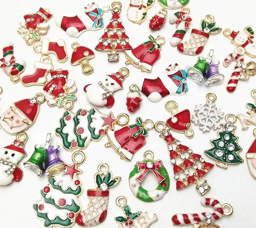 Miniatura 4 de 38pcs Christmas Pendant Charm for Necklace Bracelet Jewelry Making Clothes Sewing Bags Decoration Charm Diy Scrapbooking Supply (Christmas Styles 2)