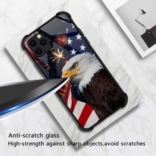 Miniatura 2 de ZHEGAILIAN Funda para iPhone 13, protección de grado militar, esquinas a prueba de golpes, funda antiarañazos para iPhone 13, águila americana