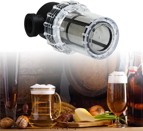 Miniatura 5 de Filtro de bomba de agua, filtro de cerveza NPT hembra de 1/2 pulgada con pantalla de filtro de acero inoxidable de malla 80, filtro de sedimento