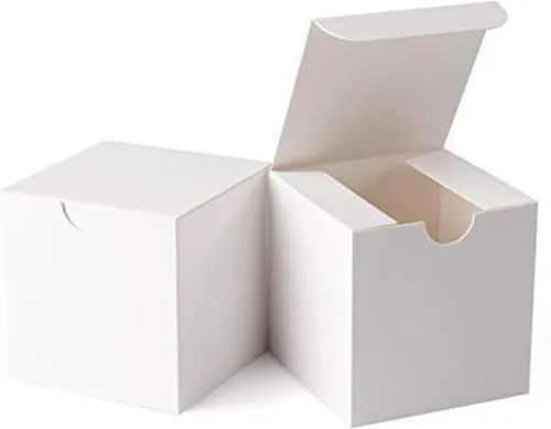 Miniatura 7 de GEFTOL Caja de regalo, paquete de 10 cajas plegables de 8 x 8 x 4 pulgadas, caja de regalo de papel para damas de honor, para novia, fiesta de Blanco