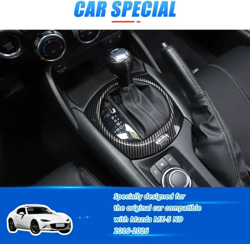 Miniatura 3 de Adhesivo para marco de cambio de marcha interior de automóvil para Mazda MX-5 ND 2015-2026 Cubierta de panel de consola central, accesorios