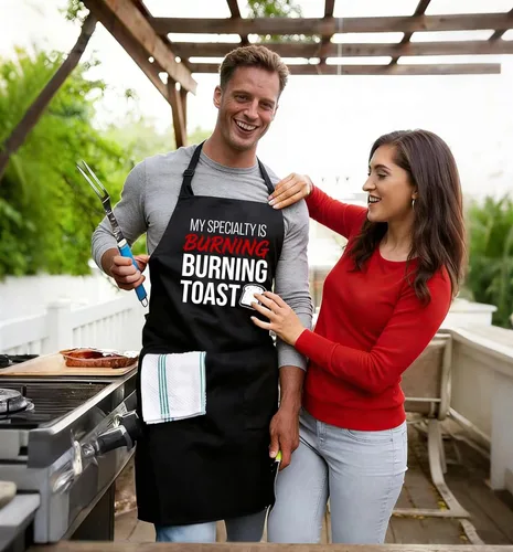 Miniatura 3 de Delantales divertidos para hombres y mujeres, perfectos para cocina, barbacoa, hornear, esposa, marido, regalo de cumpleaños para papá
