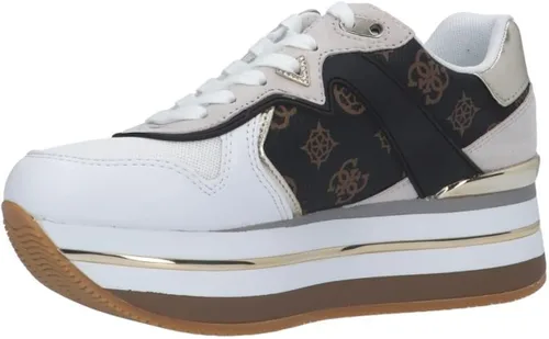 Miniatura 8 de Guess Scarpe Donna Zeppa Harinna Pala BlancoMarrón 4G Logo D23GU28 FL7HARFAL12, Multicolor
