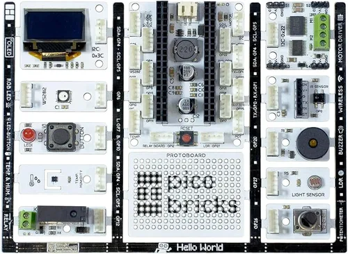 Miniatura 11 de PicoBricks Raspberry Pi Pico W Kit de inicio con 12 sensores desmontables y extensa guía de aprendizaje, kit de codificación de bricolaje, Raspberry