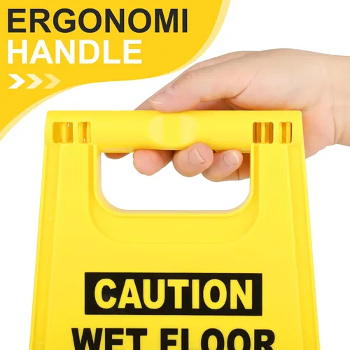 Miniatura 4 de XPCARE Letrero plegable bilingüe de precaución mojado para piso, doble cara con marco en A, cartel de precaución de seguridad, comercial, 17.5