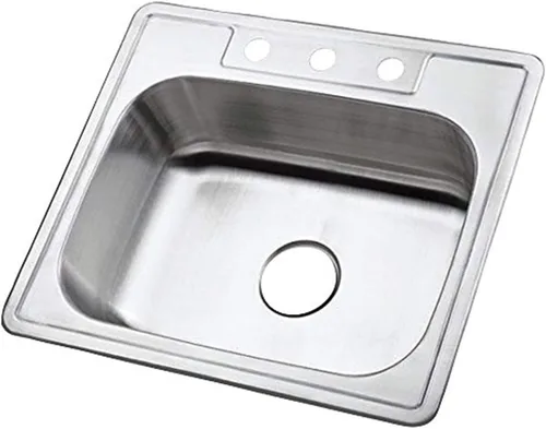 Gourmetier GKTS2520 - Fregadero de cocina de acero inoxidable de 25 pulgadas con cuenco individual, cepillado