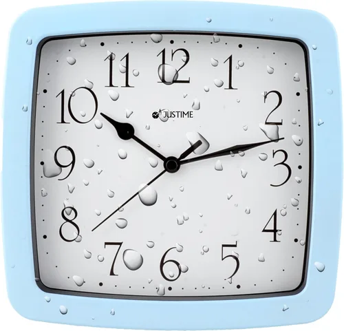 Miniatura 5 de JUSTIME Reloj de pared cuadrado resistente al agua de 8.5 pulgadas para baño, cocina, barco, caravana, silencioso, sin tictac, funciona