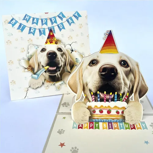 Miniatura 40 de Tarjeta de cumpleaños de perro Beagle 3D emergente – Felicitación de feliz cumpleaños para los amantes de los perros – Tarjeta desplegable