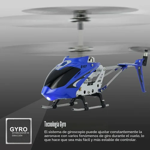 Miniatura 3 de Cheerwing S107/S107G Phantom 3.5 canales, minihelicóptero RC con giroscopio, Azul