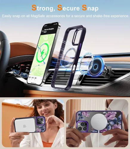 Miniatura 45 de Goodon para iPhone 15 Pro Max con protector de pantalla de privacidad, compatible con Magsafe, funda translúcida mate a prueba de golpes - Linda