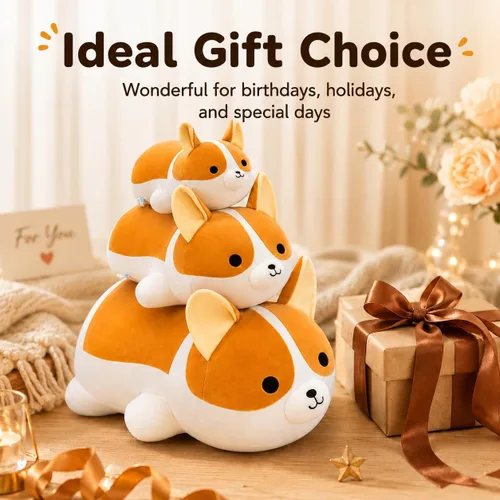 Miniatura 7 de Corgi - Peluche suave de perro Corgi, lindo Shiba Inu Akita, almohada de felpa para niños y niñas (15.7 pulgadas/15.7 in)