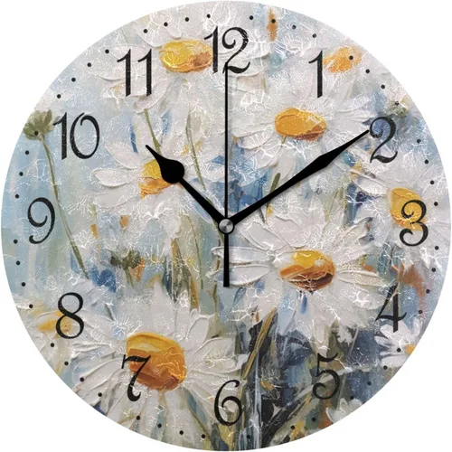 Miniatura 12 de ALAZA Reloj de pared de vaca de granja de 10 pulgadas, funciona con pilas, silencioso, sin tictac, decoración del hogar para cocina, sala de estar