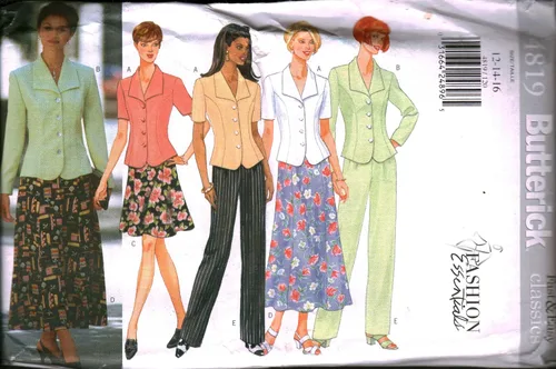 4819 Misses Butterick - Pantalones de falda con patrón de costura, 12, 14, 16