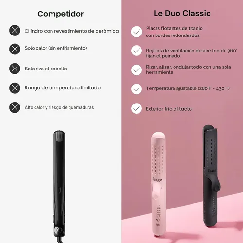 Miniatura 7 de L'ANGE HAIR Le Duo Estilizador Estándar de Flujo de Aire 360° Varita Rizadora 2 en 1 y Plancha Alisadora de Cabello de Titanio Rizador de Rubor