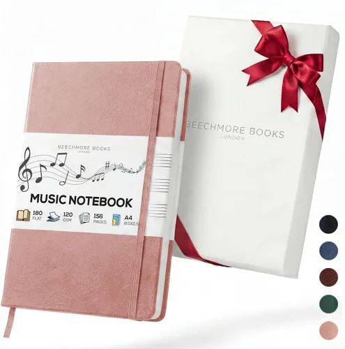 Miniatura 13 de Libro de notas en blanco para partituras de Beechmore Books – A4 8.5x11.5 para compositores, músicos y cantantes, 156 páginas gruesas de 120 g/m²