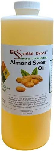Miniatura 2 de Essential Depot Aceite dulce de almendras PLUS FREE recipiente vacío de 2 onzas, 1 cuarto de galón, 32 onzas, recipiente de polietileno de alta