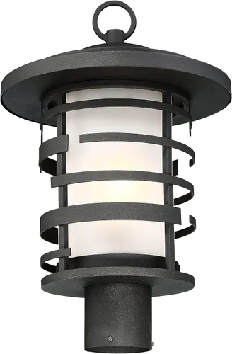Miniatura 3 de Nuvo Lighting 60/6406 Craftsman/Mission One Light - Linterna colgante de la colección Lansing en acabado negro