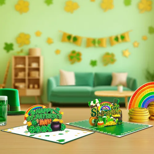 Miniatura 2 de GREETING ART Paquete de 2 tarjetas del día de San Patricio para inspiración, tarjetas de agradecimiento a los empleados, tarjeta de feliz día de San