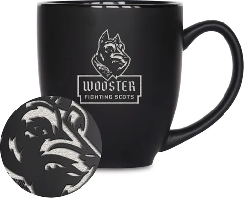 Miniatura 356 de Rico Industries - Taza de cerámica mate negra con grabado láser estándar de 15oz para NCAA (escuelas T & U) - Para bebidas calientes o frías