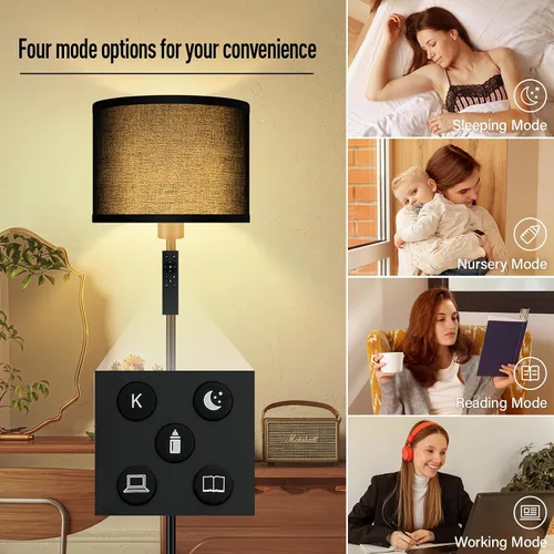 Miniatura 4 de Lámparas de pie para sala de estar, lámpara de pie regulable sin escalones con control remoto, temperatura de color y brillo ajustables 2700K-6500K