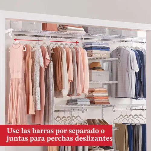 Miniatura 4 de Kit de armario clásico con configuración personalizable de titanio por Rubbermaid, 3-6 ft, FG3H1102TITNM Blanco