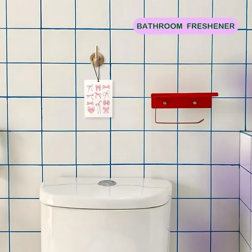 Miniatura 7 de Ambientador de coche Cute Coquette con lazo rosa, ambientador de bola de discoteca Preppy Y2K con tarjeta de acetato de cereza, ambientador colgante
