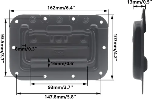 Miniatura 2 de 2 manijas con resorte, funda de hardware resistente para muebles, funda de anillo para caja de pecho, gabinete y altavoz con agarre de goma montado