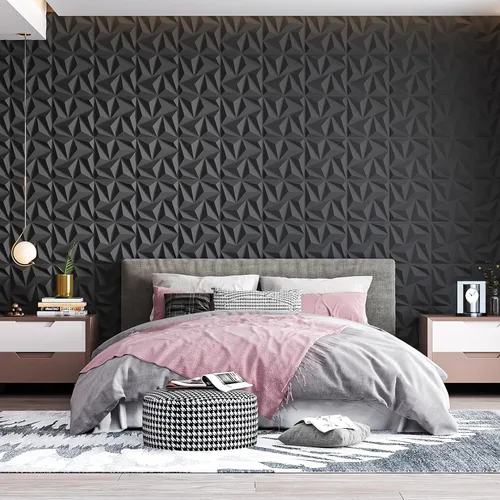 Miniatura 8 de Art3d - Paneles de pared 3D de 20 piezas, 11.8" x 11.8" (1.77 m²) Paneles de pared de PVC, decoración de pared adhesiva para sala de estar, Negro