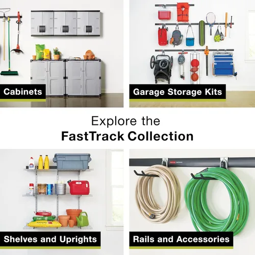 Miniatura 7 de Rubbermaid - Kit FastTrack de almacenamiento para colgar herramientas, organización de garaje, soporte de pared para herramientas de jardín y césped